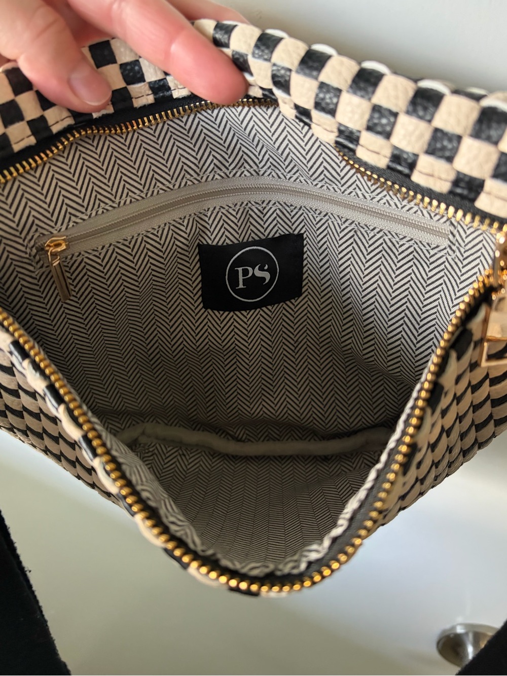 Pretty Simple “Original” Westlyn Woven Bum Bag Checkered Black Crossbody - Picture 13 of 13